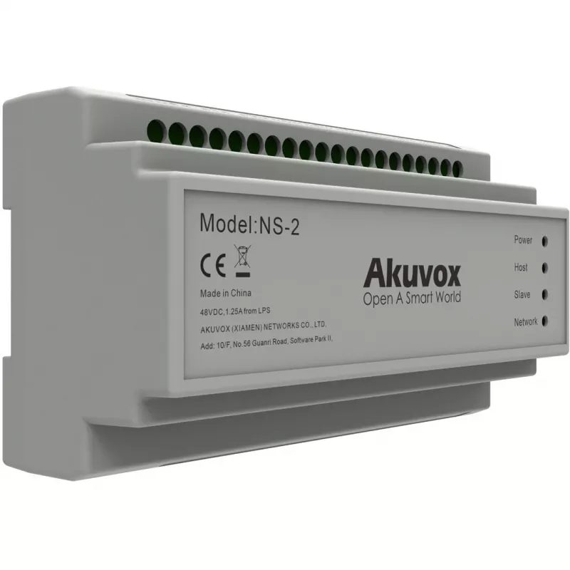 Switch di rete Akuvox NS-2 Fast Ethernet (10/100) guida DIN grigio