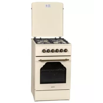 Cucina a gas ed elettrica MPM MPM-56-KRM-14, 56 cm, 4 bruciatori a gas, forno elettrico, crema