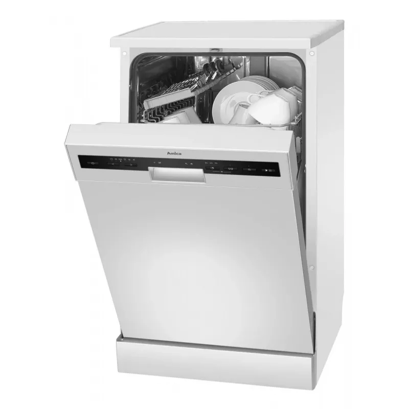 Amica DFM41E6qWMG lavastoviglie a libera installazione, 10 coperti, 6 programmi, 49 dB, classe energetica E, bianca