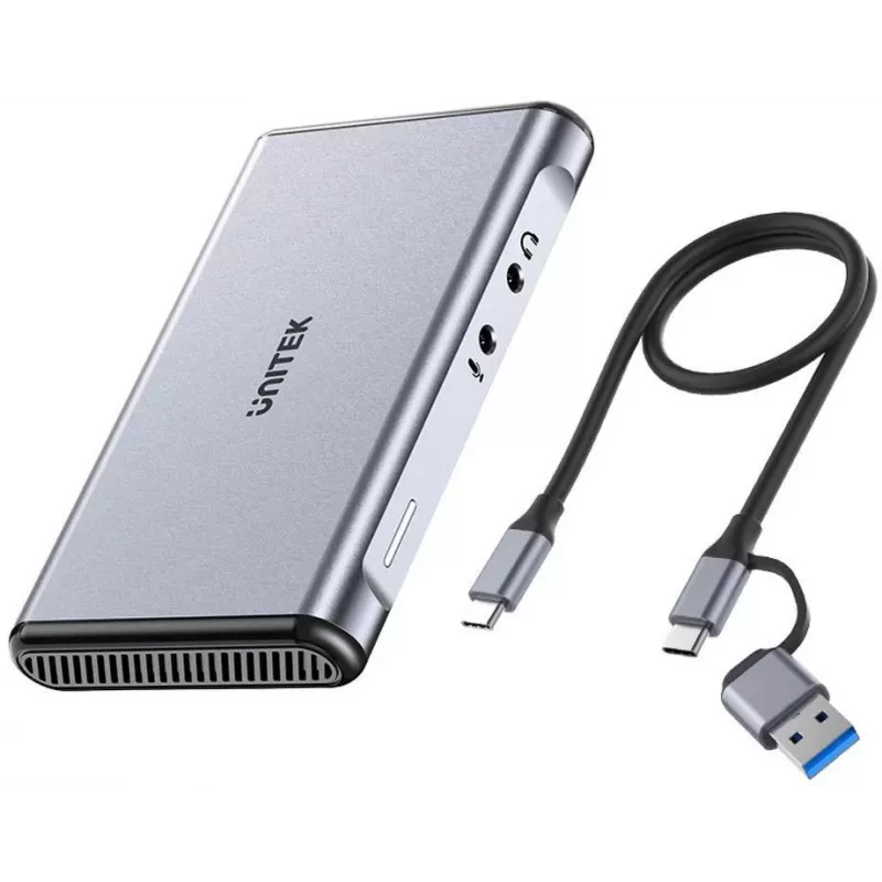 Unitek V1177AGY01 scheda di acquisizione video, 4K@60Hz, HDMI, USB-C, mini jack da 3,5 mm, grigia