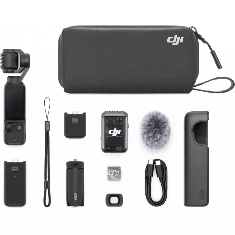 DJI Osmo Pocket 3 Creator Combo – 1 CMOS Videocamera gimbal, 4K/120fps, 2 touchscreen OLED