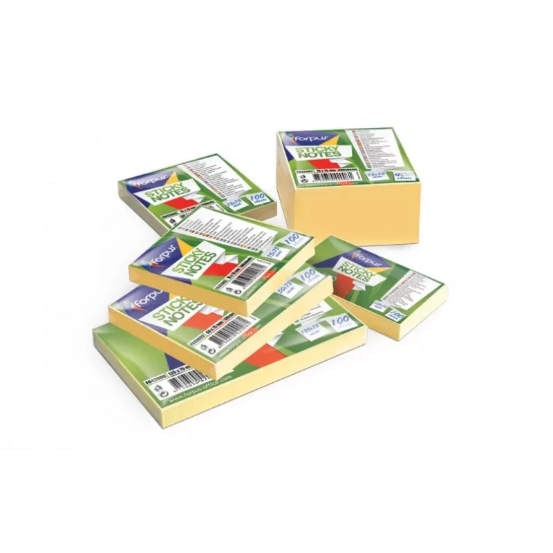Note adesive Forpus, 75x75 mm, giallo (1x100) 0717-103