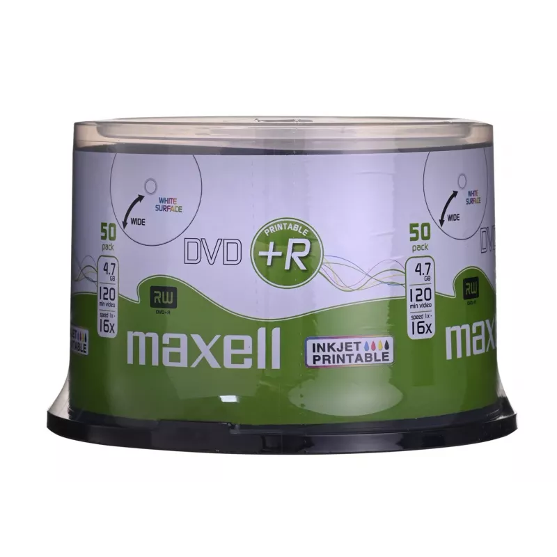 MAXELL DVD+R 4,7 GB 16x confezione da 50 stampabili cakebox