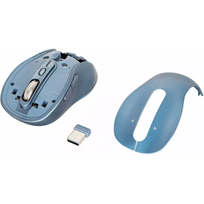 Mouse wireless YENKEE YMS2010BE dual-mode ergonomico, ricevitore USB 2,4 GHz + Bluetooth 5.1, DPI a 4 livelli 1000–3200, 6 tasti