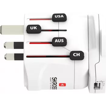 Skross PRO – World & USB bianco adattatore universale da viaggio