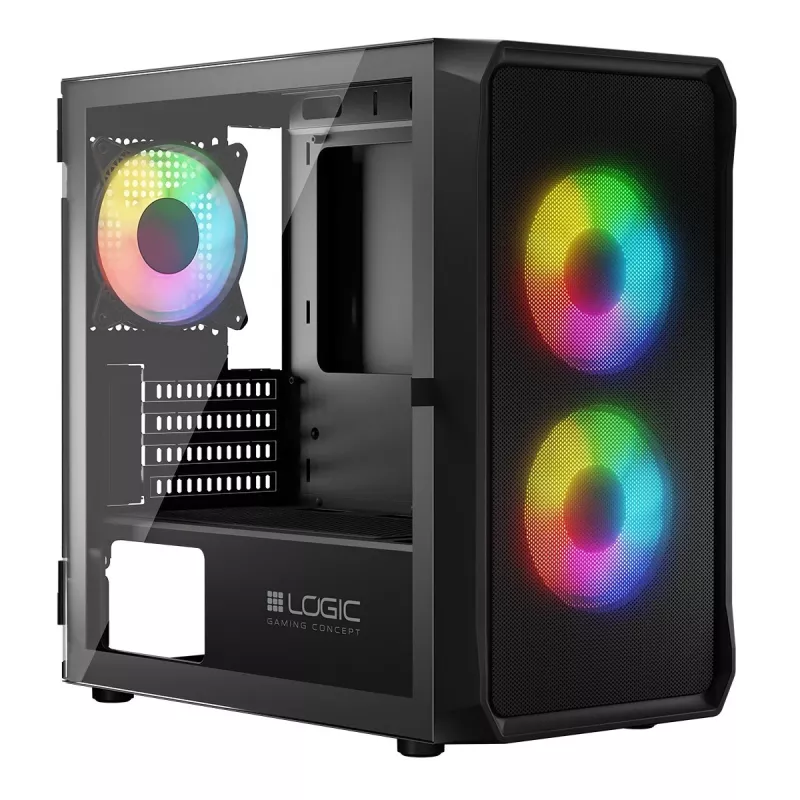 Case per computer Logic Concept Portos Mini ARGB Micro ATX nero
