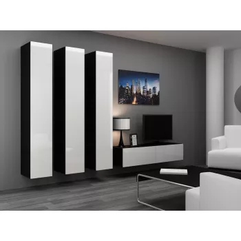 Armadietto chiuso Cama VIGO '180' 180/40/30 bianco/nero lucido