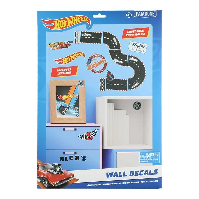 Adesivi da parete Paladone Hot Wheels Personalisation PP13745HW — adesivi decorativi autoadesivi per camerette dei bambini