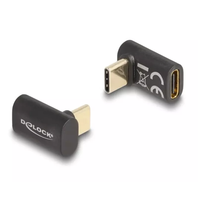 Adattatore DeLOCK USB 40 Gbps USB Type-C PD 3.0 100 W maschio su femmina angolato 8K 60 Hz