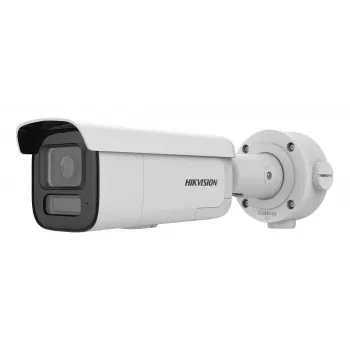 Hikvision Pro Series 4MP AcuSense telecamera di rete bullet varifocale motorizzata con luce strobo e avviso acustico