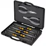 Set di pinze per elettronica ESD, 8 pezzi (nero/grigio, versione ESD, dissipative)