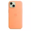 Apple iPhone 15 Custodia in silicone compatibile MagSafe – Orange Sorbet