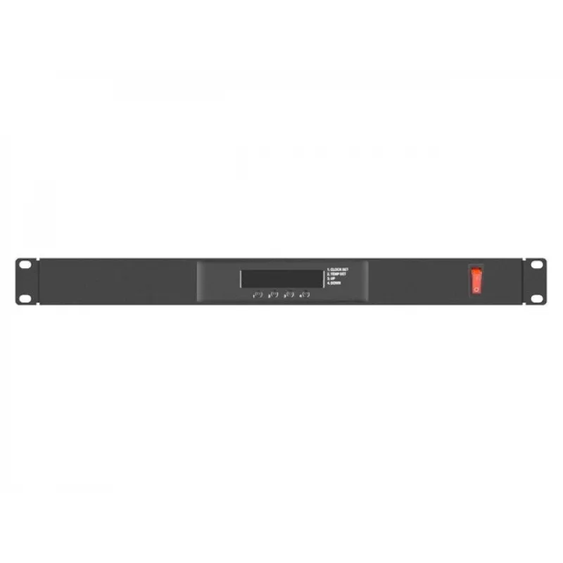 Lanberg AK-1502-B pannello di ventilazione per rack, 1U, 19 pollici, 2 ventole, termostato, LCD, 230 V, 483 x 192 x 44,45 mm, nero