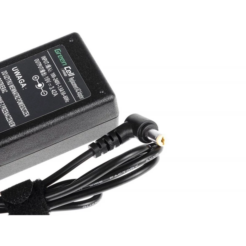 Alimentatore Green Cell AD01P — 60 W, 19 V 3,42 A, alimentatore per laptop da interno, nero