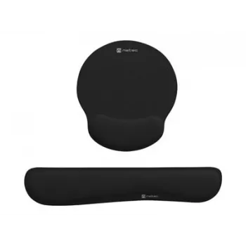 Tappetino mouse NATEC con poggiapolsi Chipmunk set ergonomico 2-in-1 nero