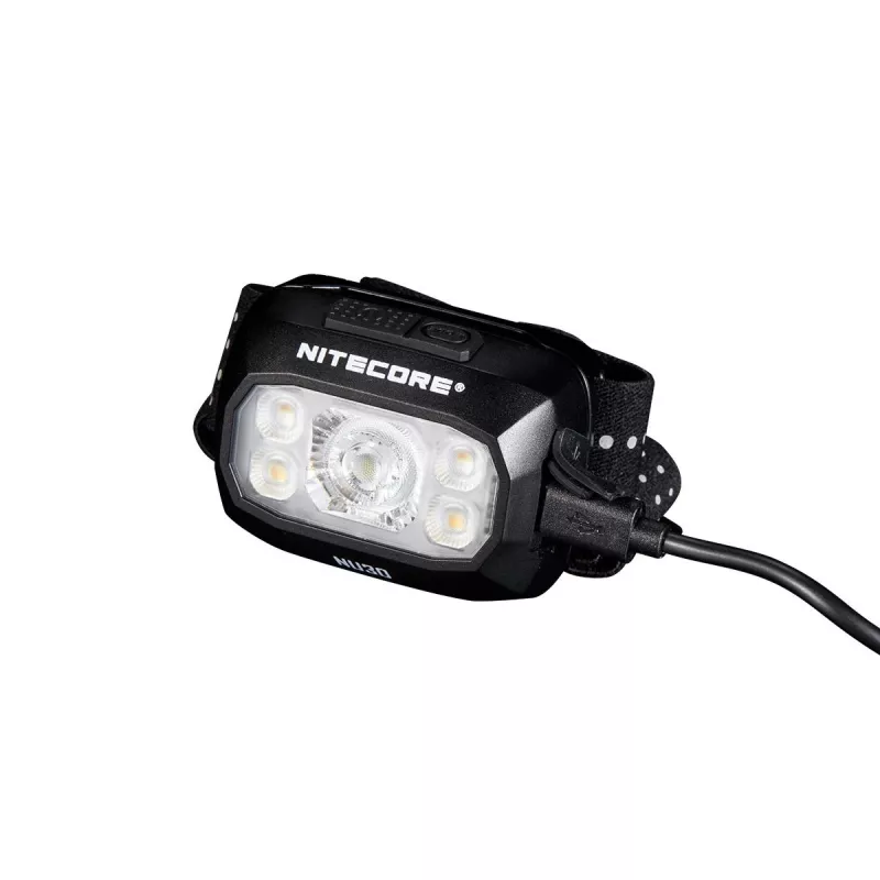 Torcia frontale Nitecore NU30 — torcia frontale LED compatta e portatile, fino a 500 lumen, più livelli di potenza, modalità luce rossa