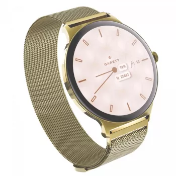 Smartwatch Garett Verona 2 Gold Mesh con Bluetooth e misuratore di frequenza cardiaca