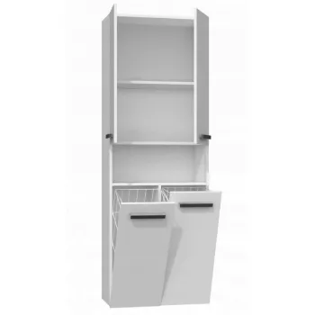Armadietto portabagno top e shop NEL 2K DK BPOŁ — a libera installazione, 3 ripiani, 600×300×1740 mm, bianco