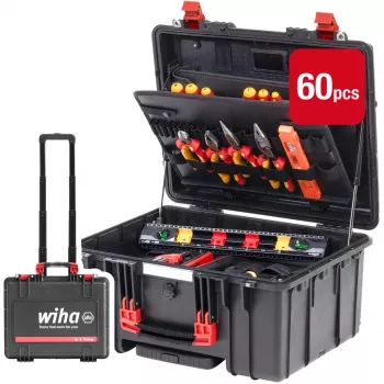 Wiha 45795 set di utensili XL 2 Trolley electric, 60 pezzi, con valigia trolley