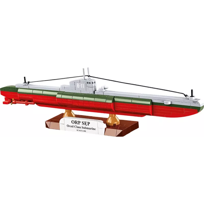 Kit di montaggio in plastica Cobi sottomarino polacco ORP Sęp scala 1:300 (COBI-4856)