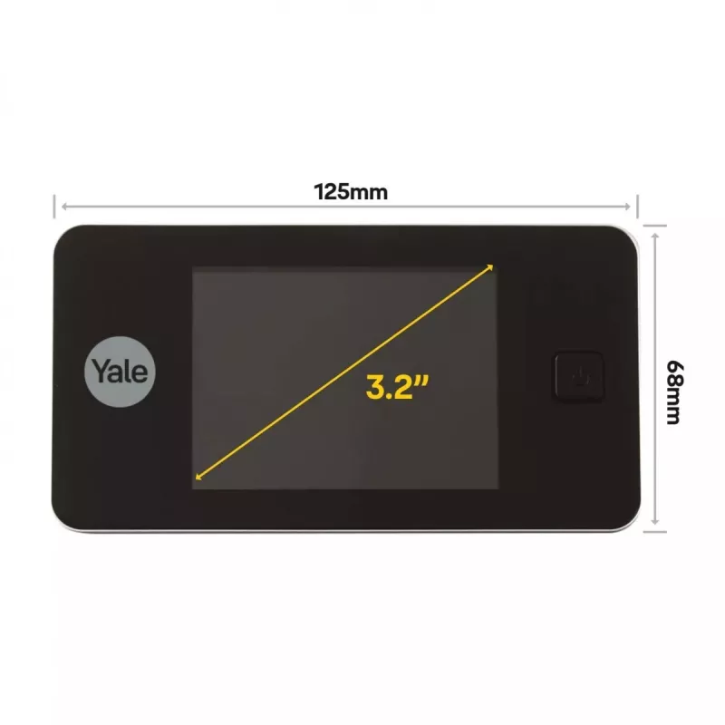 Spioncino digitale Yale 45-0500-1432-00-6011 — LCD 8,13 cm, angolo di visuale 105°, angolo 110°, nero, 2×AAA