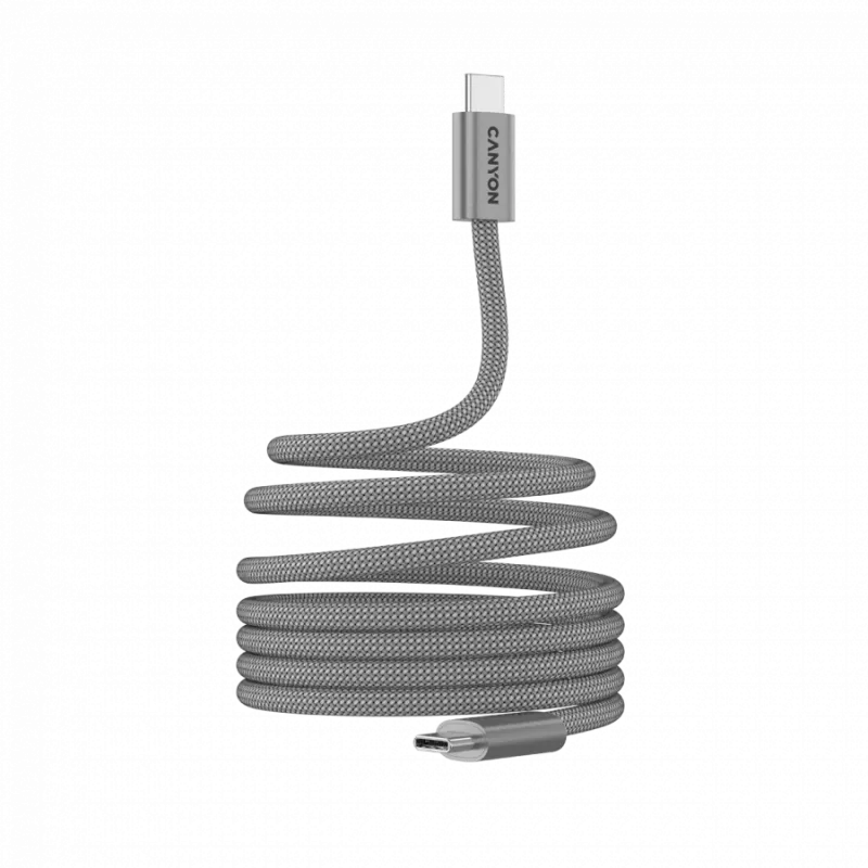 CANYON Cavo OnWire 60MG C-C 60W Magnetico Intrecciato 1m Grigio chiaro