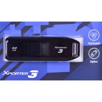 Chiavetta USB PATRIOT Xporter 64 GB USB Type-A 3.2 Gen 1 (a scorrimento, nero, 80 MB/s)