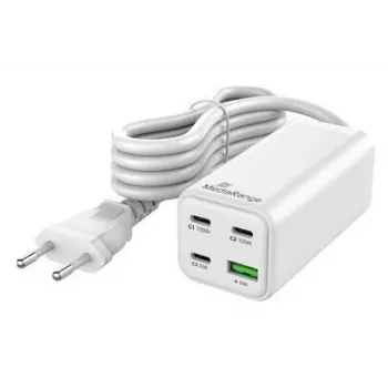 Caricabatterie da viaggio MediaRange MRMA124 100W AC, 3x USB-C, ingresso 100–240V, cavo 1,5 m, bianco