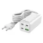 Caricabatterie da viaggio MediaRange MRMA124 100W AC, 3x USB-C, ingresso 100–240V, cavo 1,5 m, bianco