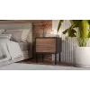 Comodino, 2 pz. CORTINA 45x40x51 nero/noce