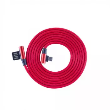 Sbox USB->Micro USB 90 M/M 1,5m USB-MICRO-90R rosso fragola