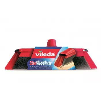Scopa per interni VILEDA 151221 con testa in gomma, setole morbide/dure, rossa, larghezza confezione 340 mm