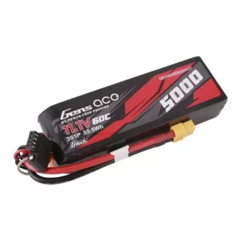 Batteria Gens ace G-Tech 5000mAh 11,1V 60C 3S1P Lipo con connettore XT60