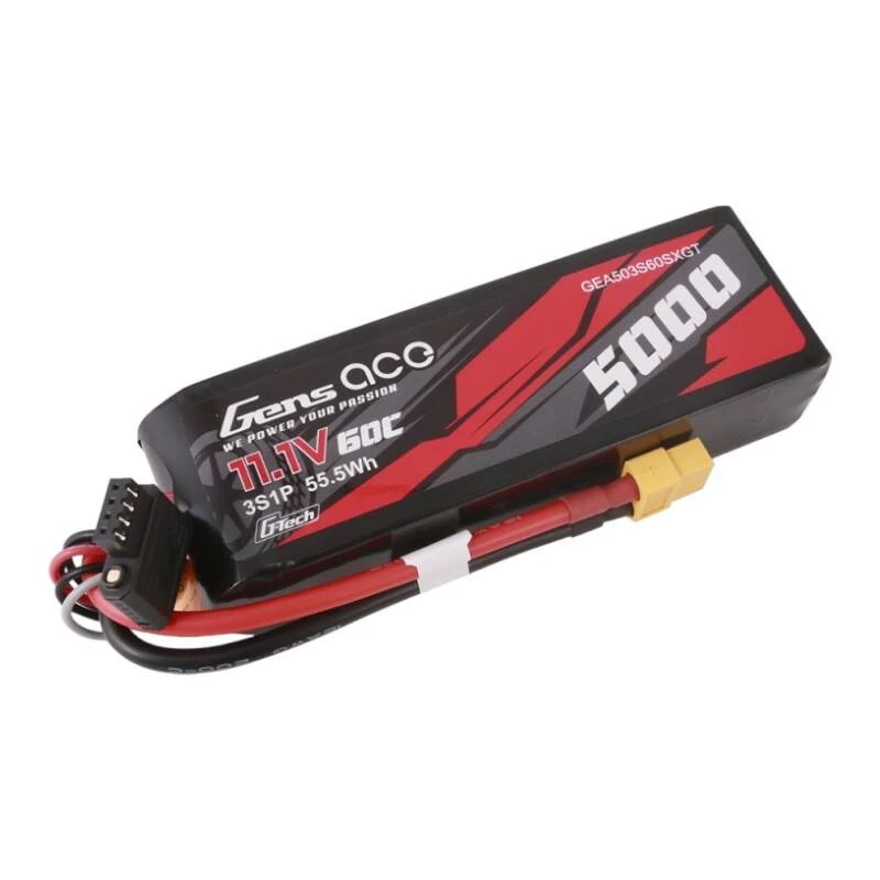 Batteria Gens ace G-Tech 5000mAh 11,1V 60C 3S1P Lipo con connettore XT60