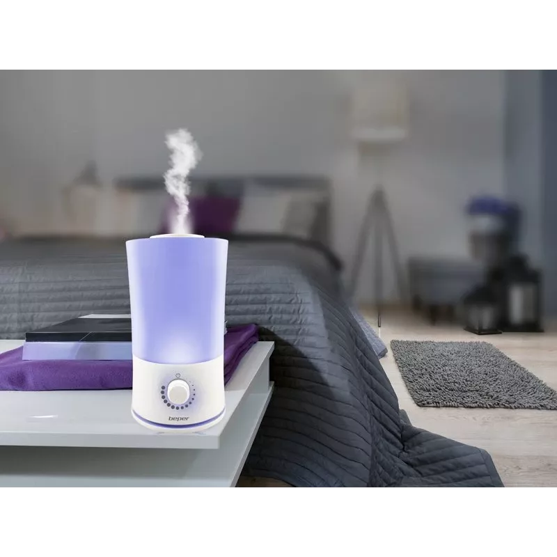 Beper 70.401 diffusore di aromi a ultrasuoni e umidificatore, 2,4 l, LED a 7 colori, 25 W