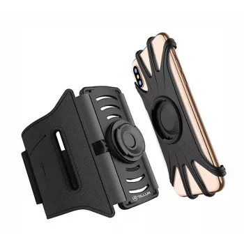 Bracciale Tellur A100 nero vestibilità regolabile per smartphone — fascia sportiva, taglia universale