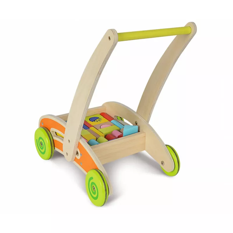 Carrello gioco e primi passi in legno di Simba-Dickie — Eichhorn gioco di abilità con 35 mattoncini