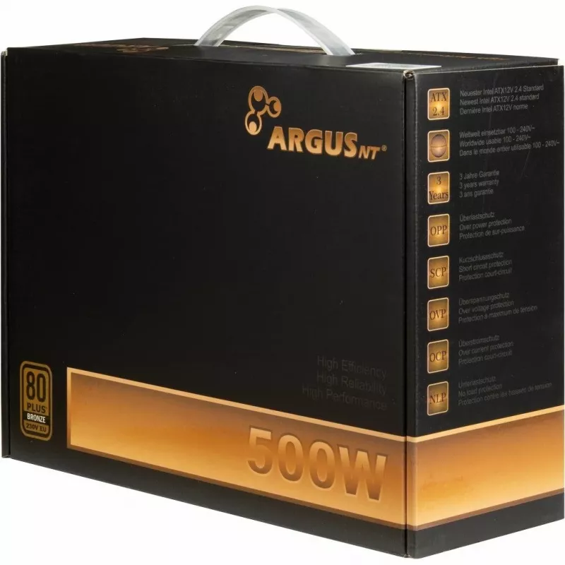 Inter-Tech ArgusNT BPS-500 alimentatore 500 W 20+4 pin ATX ATX nero