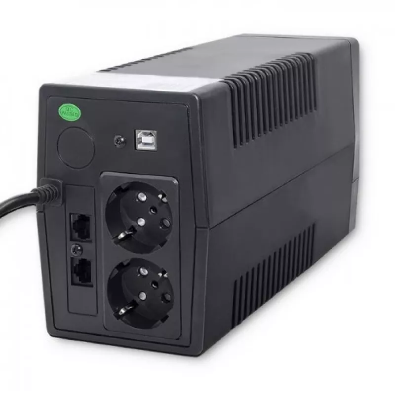 Qoltec Monolith UPS (gruppo di continuità) doppia conversione (online) 1 kVA 600 W 2 prese Schuko