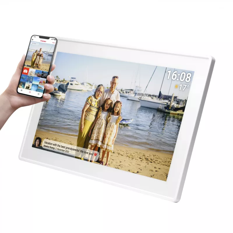 Denver PFF-1515W cornice digitale bianco 39,6 cm (15,6 pollici) touchscreen Wi-Fi