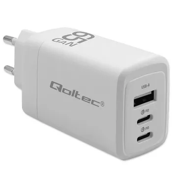 Caricabatterie GaN QOLTEC 51822 65W 2×USB A 2×USB‑C