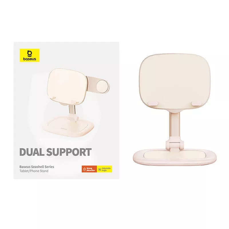 Supporto per tablet e telefono Baseus Seashell Series rosa – regolabile in altezza, leggero