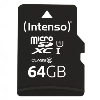 Intenso Performance - scheda di memoria flash (microSDXC con adattatore SD) - 64GB - UHS-I U1 / Class10 - microSDXC UHS-I (3424490)
