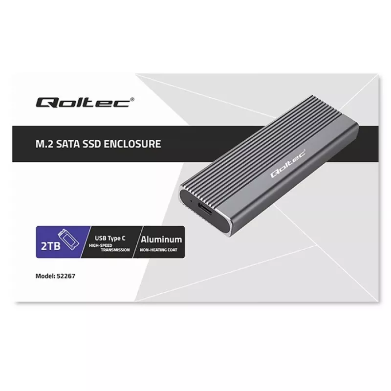 Qoltec contenitore per SSD M.2 SATA (NGFF), USB-C