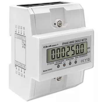 Contatore elettronico trifase QOLTEC 50992 400V 100A