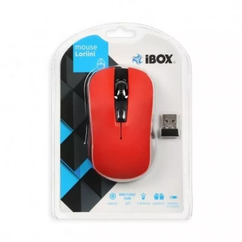 Mouse iBox LORIINI ambidestro RF Wireless ottico 1600 DPI