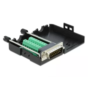 Connettore D-Sub15 maschio su morsettiera con case DeLOCK 66566