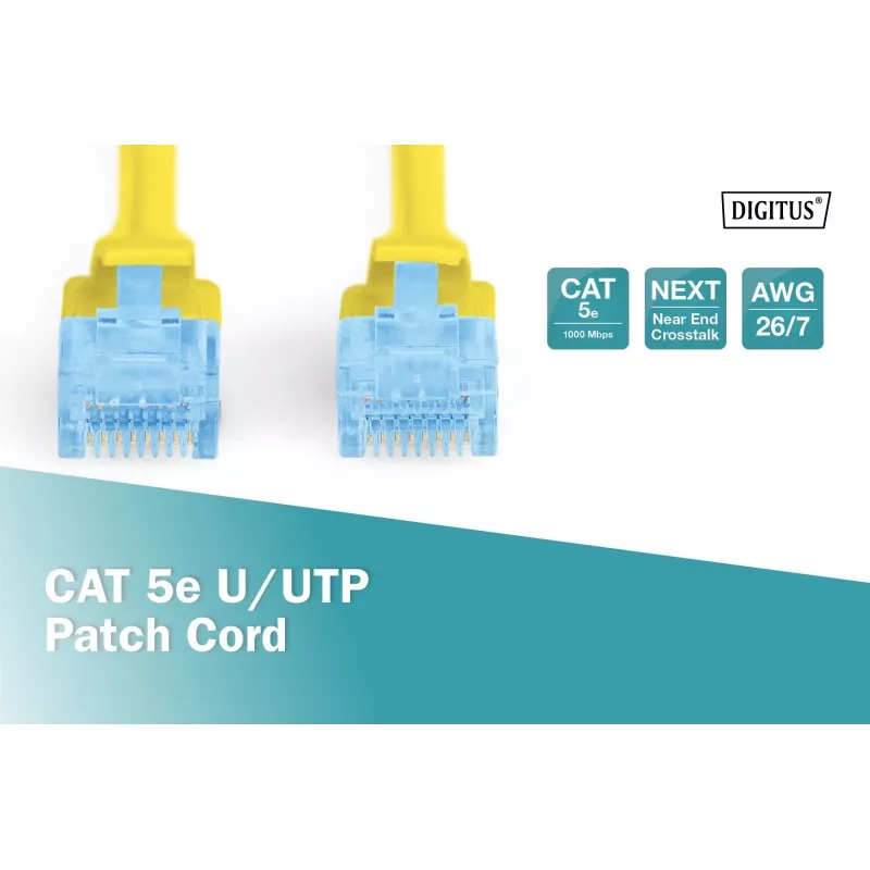Cavo patch Digitus CAT 5e U/UTP DK-1512-050/Y 5 m giallo