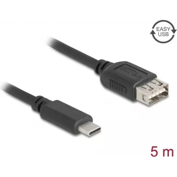 Cavo USB DELOCK 81539 USB Type-C a USB Type-A, lunghezza 5 m