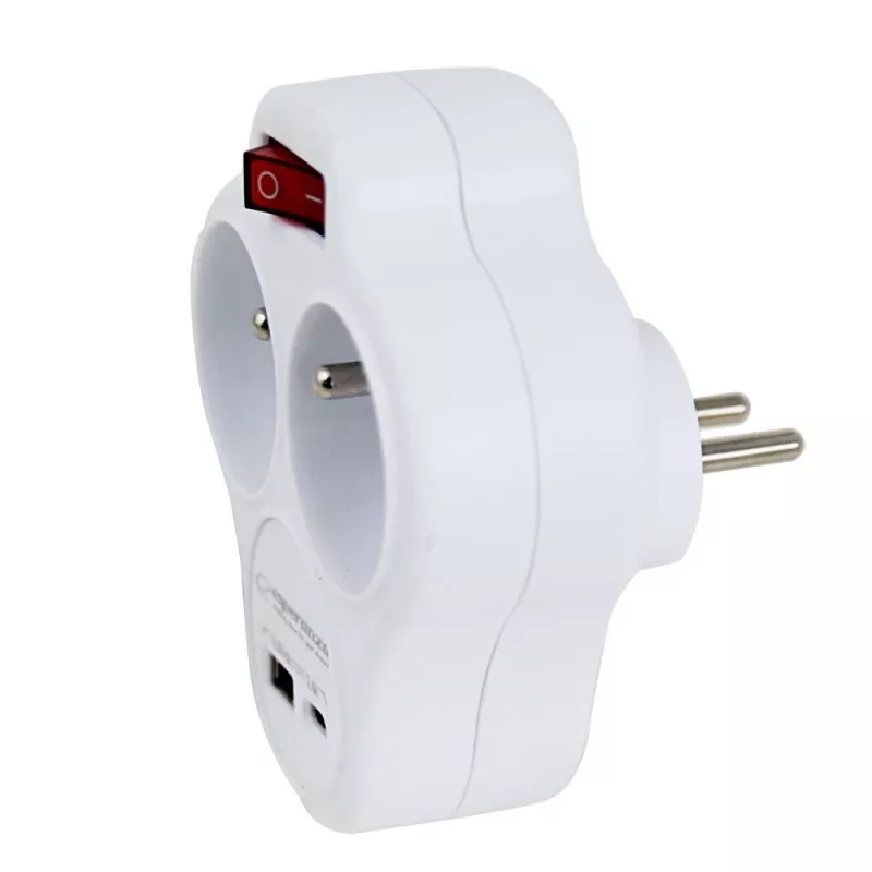Splitter elettrico Esperanza ELK311W 2 prese GN. USB-C USB-A IN. bianco
